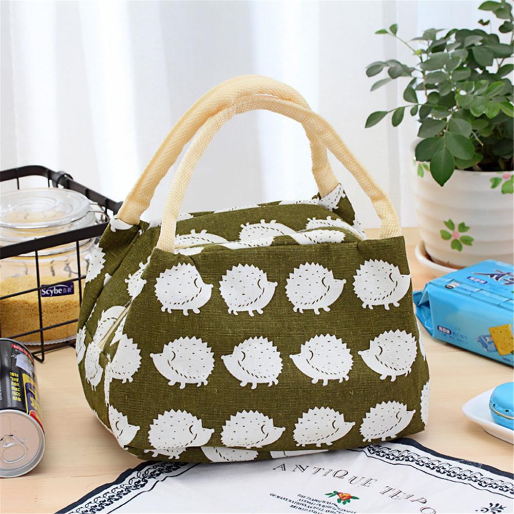 Lunchtas thermisch geïsoleerde tas katoenen linnen geïsoleerde thermische canvas draagbare lunchtas #bw