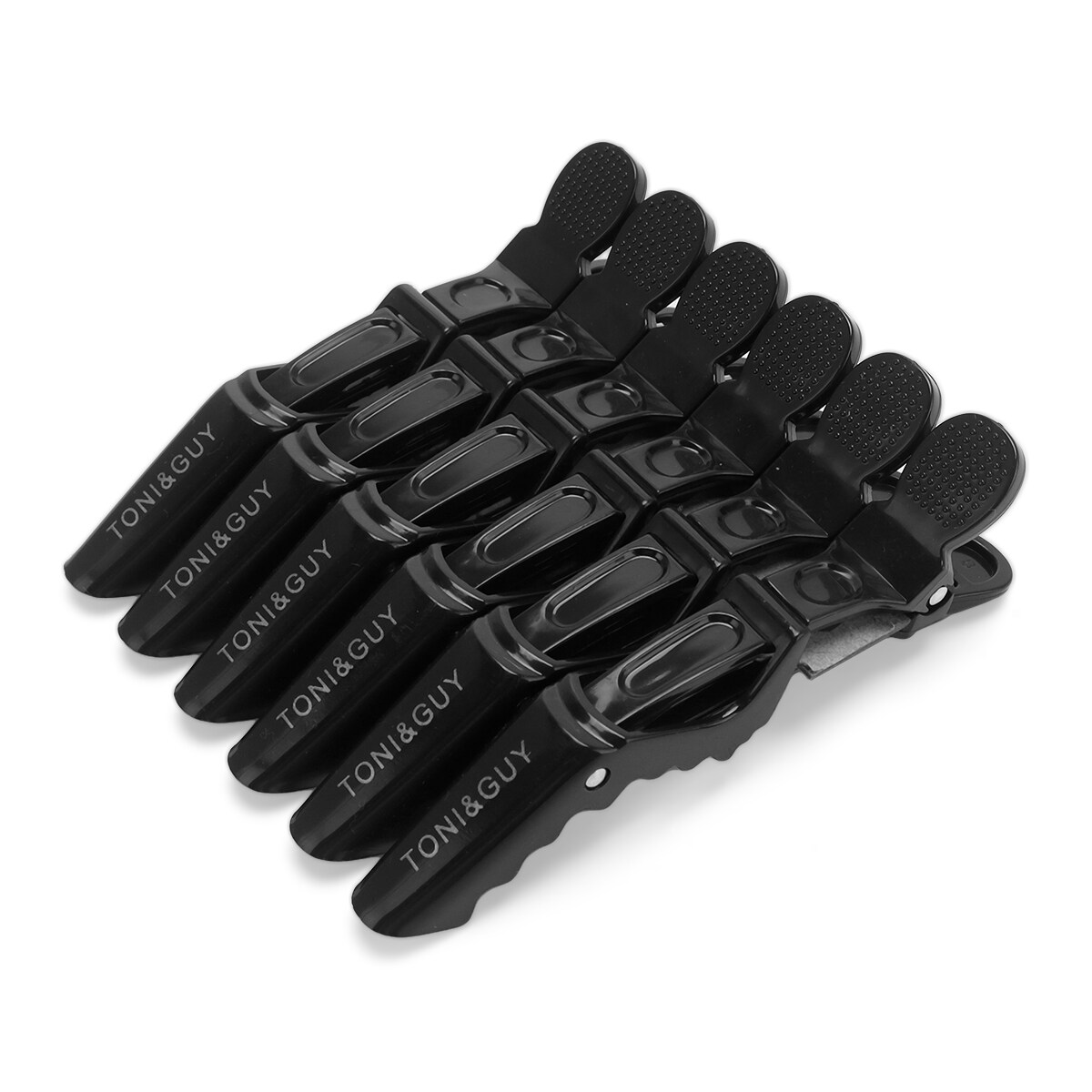 6PCS Alligator Haar Clip Professionele Kappers Klemmen Plastic Haar Klauw Kapper Salon Styling Haarspelden Haaraccessoires: Black