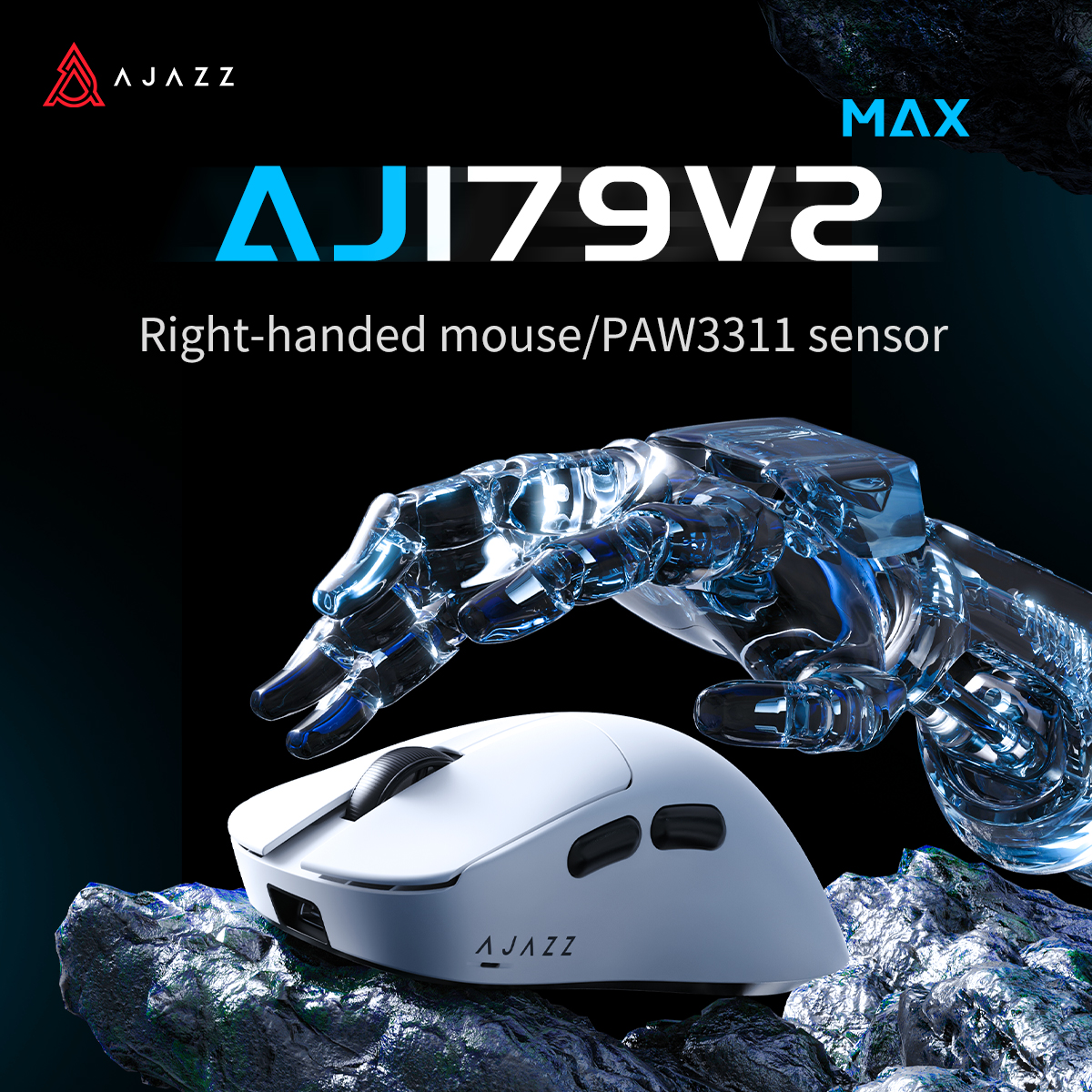 AJAZZaj179v2max Gaming Mouse Wireless Wired Bluetooth Three-mode Right Hand