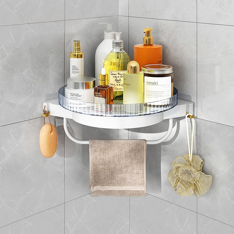 Joybos Bathroom Racks Rotating Corner Shelf Racks Bathroom Organizer Shelf Shampoo Cosmetic Storage Bathroom Accessories