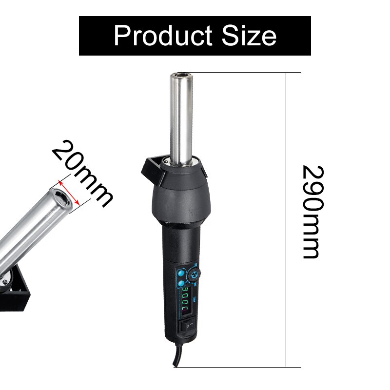 650W Soldering Station Portable Digital Air Gun BGA Rework Solder Station Air Blower Heat Gun with 3 Air Nozzles