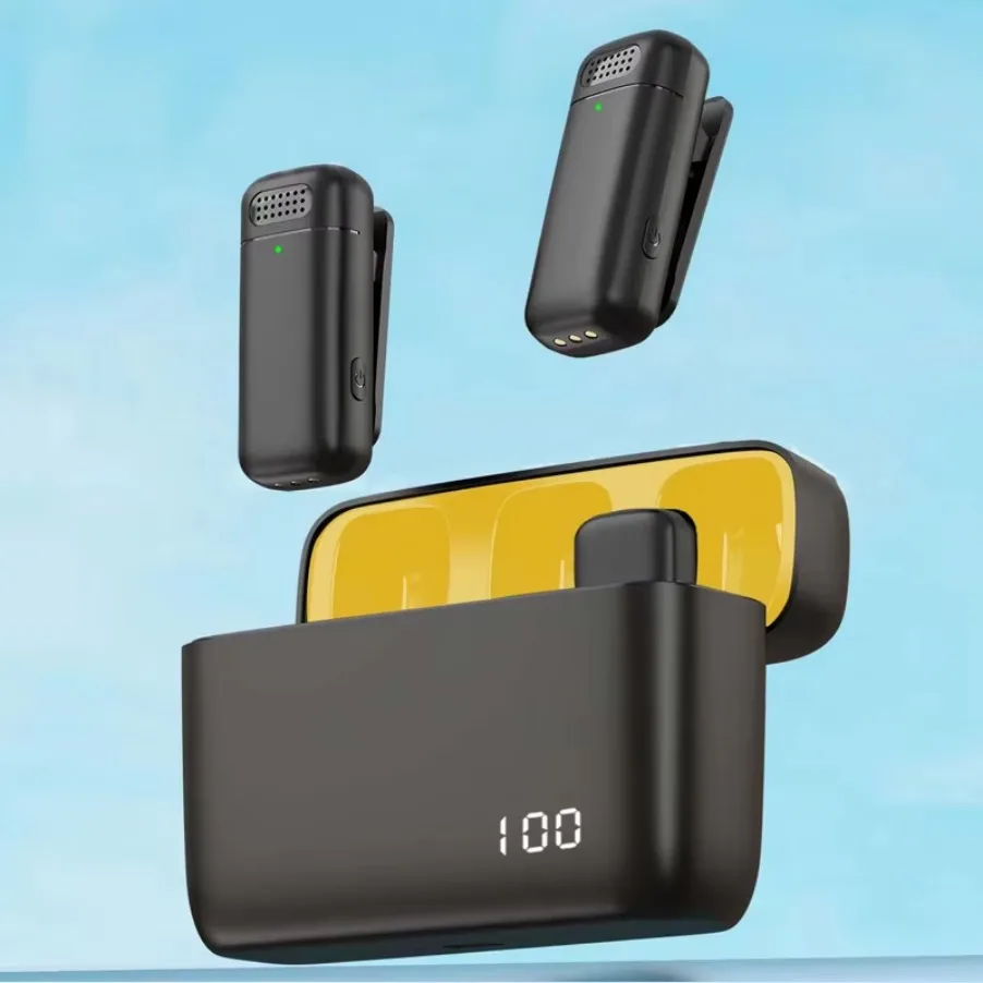 Mini Tragbare kabellos Lavalier-mikrofon Lärm die Ermäßigung Audio- Video Aufnahme Mikrofon Für iPhone Android Mit Ladung Kasten