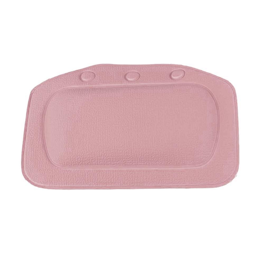 Cojín de baño SPA hogar bañera almohada PVC cuello bañera cojín de peluche para niño taza reposacabezas accesorios bañera succión baño J0D6: PINK