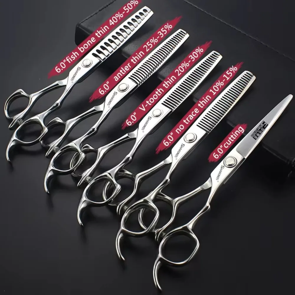 6/7/8/9 Inch hair cutting shears, Hairstylist Barber Scissors Set, Hairdressing long scissors, Hair Cutting Tools: Dark Khaki