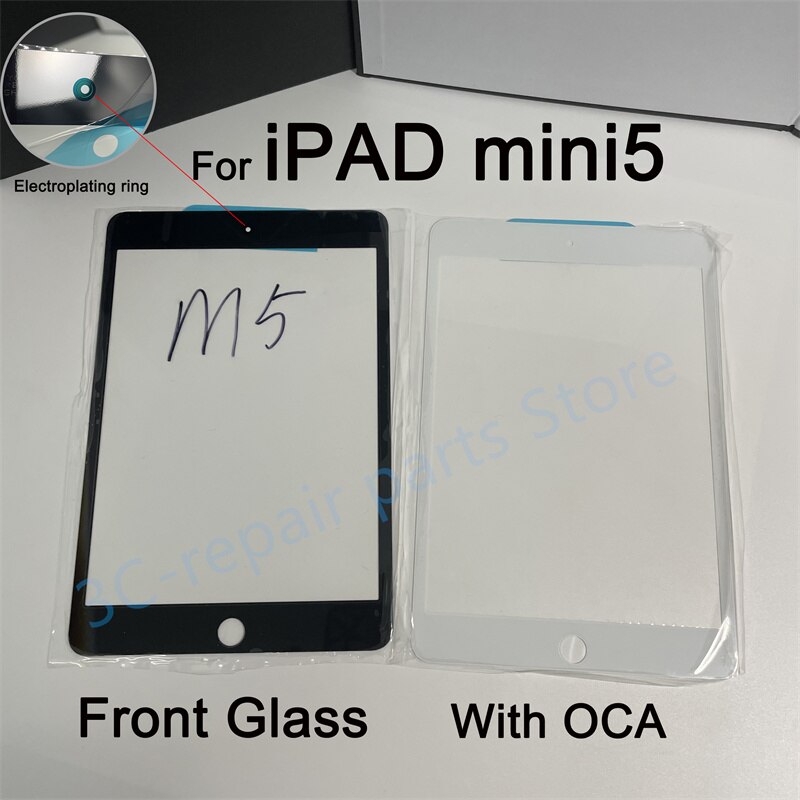 A+ Front glass + OCA For Apple iPad mini 5 Outer Lcd Screen panel 5th Gen A2126 A2124 A2133 External eplacement repair