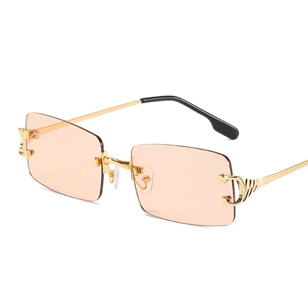 MUSELIFE gafas de sol estrechas para hombre sin montura verano 2025 rojo azul negro gafas de sol rectangulares para dama cara pequeña: Morado
