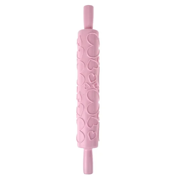 Roller Kuchen Dekorieren Geprägte Nudelhölzer Strukturierte Antihaft Fondant Gebäck Icing Ton Teig Roller Küche Backen Werkzeuge: Rosa