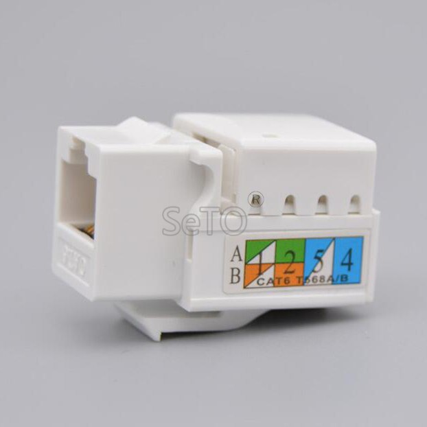 SeTo RJ45 Cat6 de red Gigabit módulo Lan Cat6 conector Keystone para placa de pared hembra