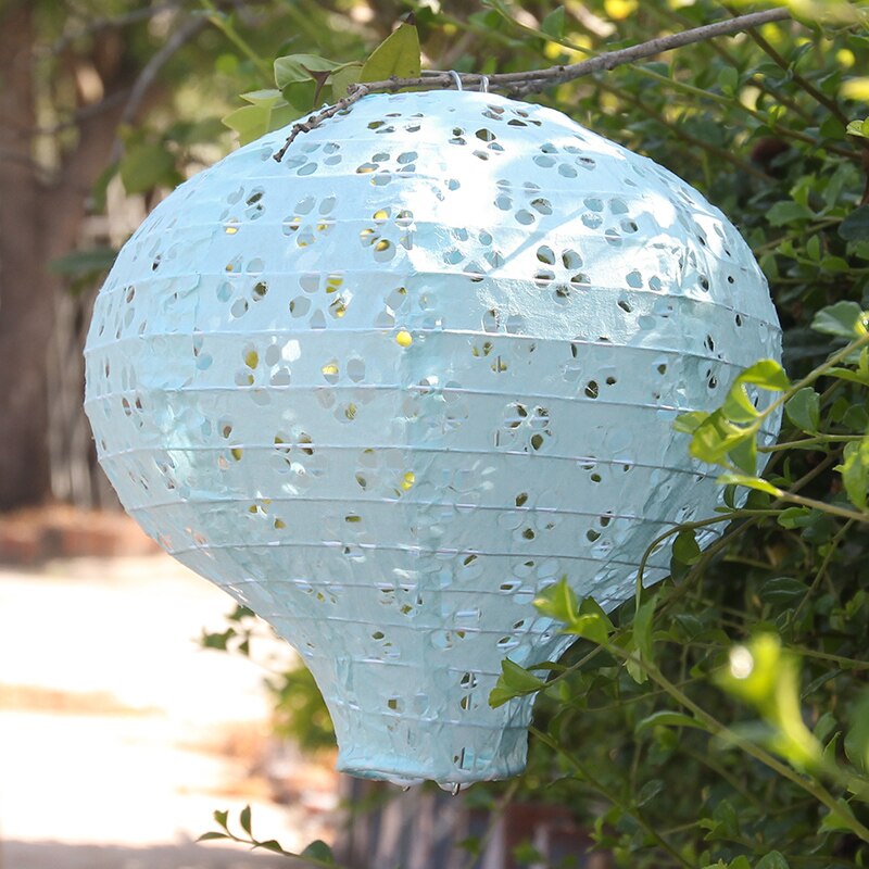 Lanterne en papier ballon à Air ajouré, lanterne arc-en-ciel, décoration, fournitures de fête d&#39;anniversaire pour enfants, décoration de mariage à domicile, 20cm: light  blue
