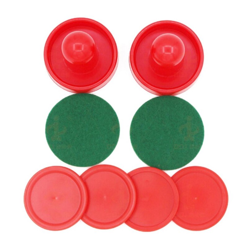 Hot8pcs/set Red Hockey Equipment Tables Table Game Plastic Air Hockey Pushers Puck Game Tables Goalies Accessories