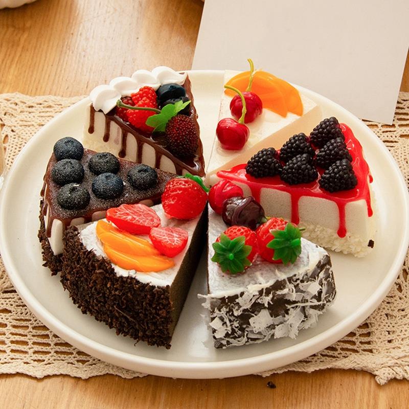 Mini pastel decorativo Triangular Artificial, modelo de comida, postre, fotografía, decoración del hogar, artesanías