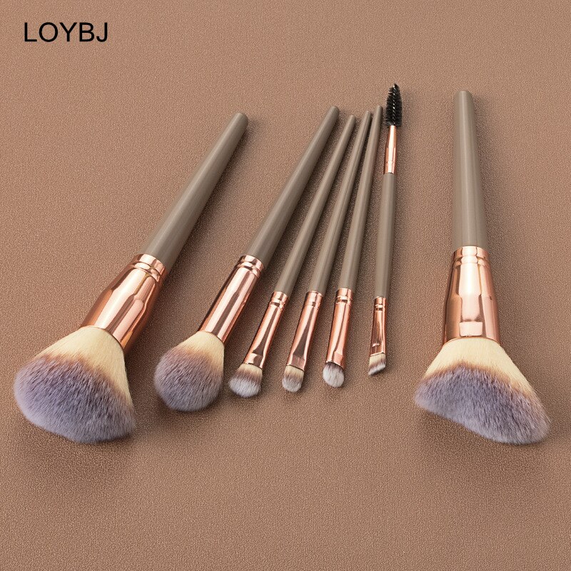 LOYBJ-brochas y herramientas de belleza para maquillaje, juego de polvo cosmético, base, colorete, contorno, sombra de ojos, cejas, pestañas, pincel de maquillaje, 5/7 Uds.