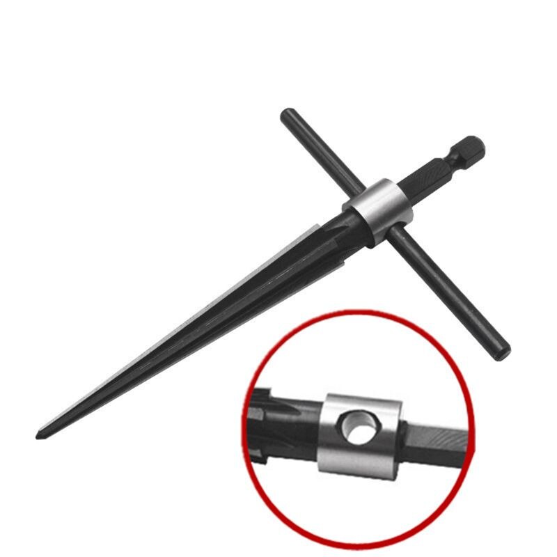 GXMA 3-13mm Bridge Pin Hole Hand Held Reamer T Handle Tapered 6 Fluted Chamfer Bit Reaming Woodworker Core Drill Cutting Tool