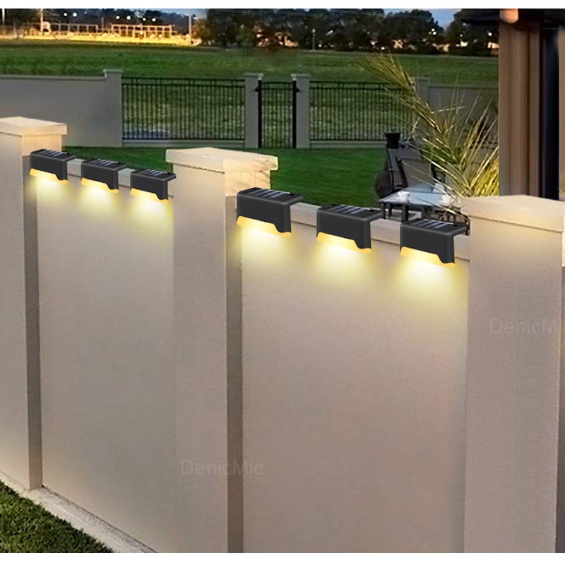 8/12 stuks zonne-terraslampen, tuin, landschap, trapverlichting, waterdichte wandlamp voor balkon, led-zonnehekverlichting