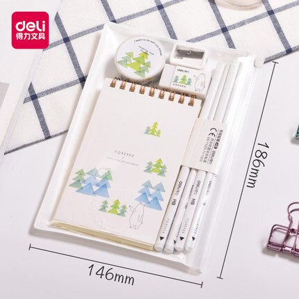 Student Stationery Set Primary High School Cute Cartoon Children's Notebook Pen Tape Eraser Pencil Sharpener: 68884B