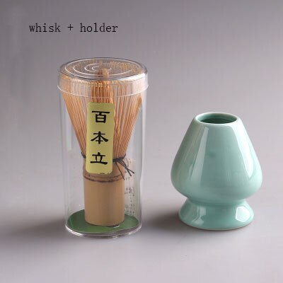 Japanese matcha tea set matcha bowl bamboo whisk holder tray matcha set: whisk and holder 2pc