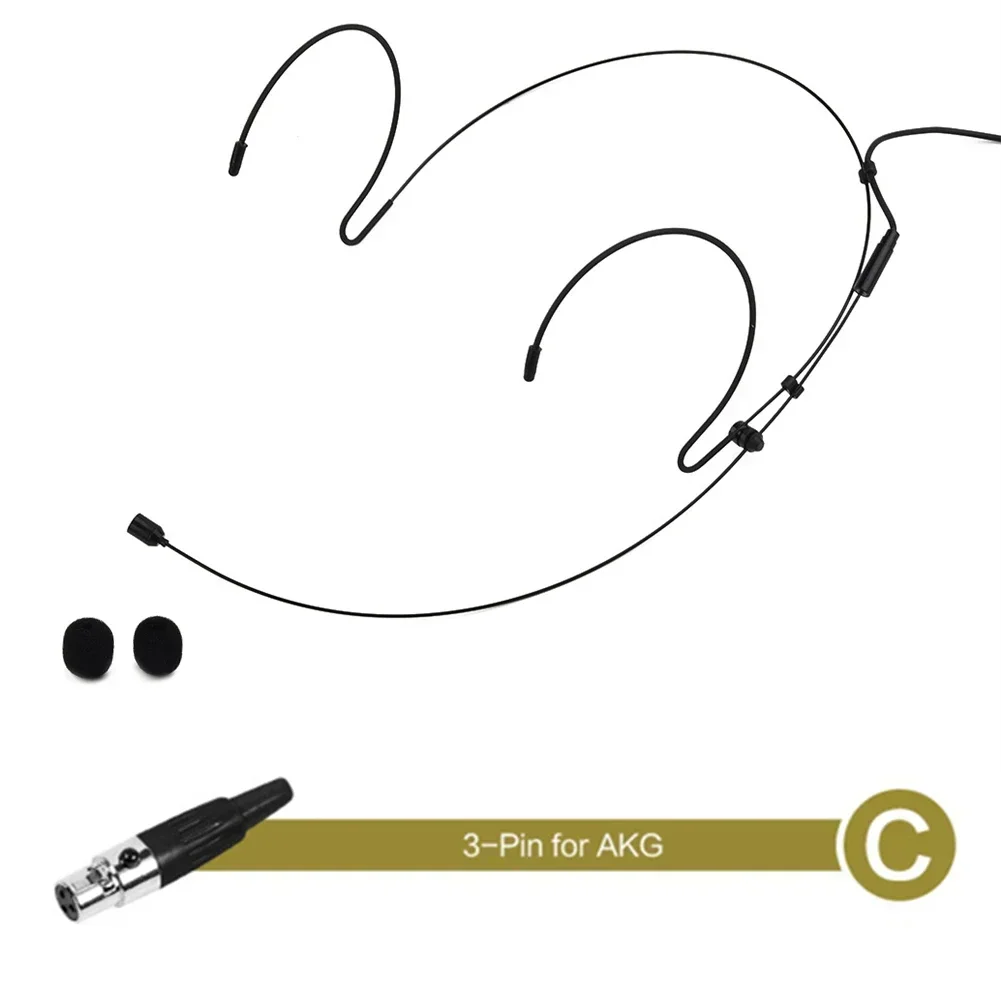 Doppeltes Ohrbügel-Headset-Mikrofon, am Kopf getragenes Mikrofon für mit 2 Stück Mikrofonabdeckung