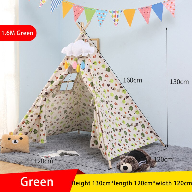 1.3/1.6m Kids Tent Tipi Infantil Teepee Tent For Kids Children's Tents Play Toys House tent Wigwam For Children