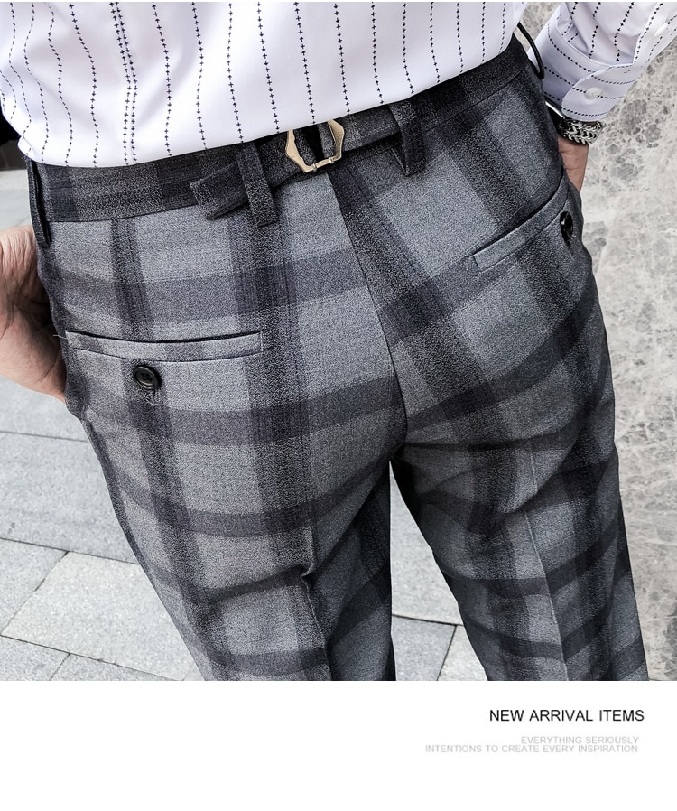 Pantalons Hombre treillis Homme costume Pantalon Pantalon Style britannique hommes Pantalon Homme automne robe Pantalon pour hommes