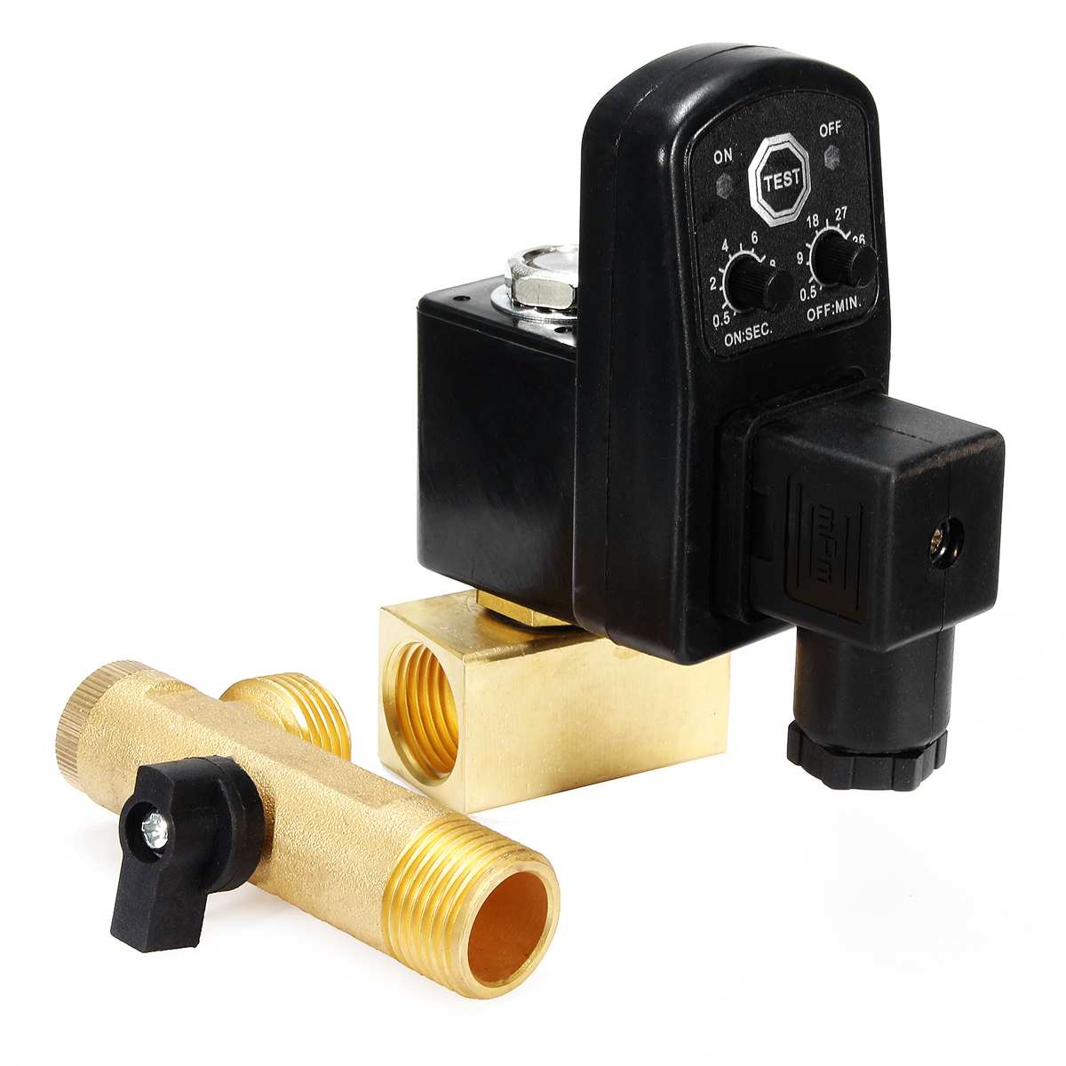 AC110V 1/2inch Electronic Timed Drain Valve Two-way Direct-acting Valve Air Compressor Condensate Automatic Drain Valve