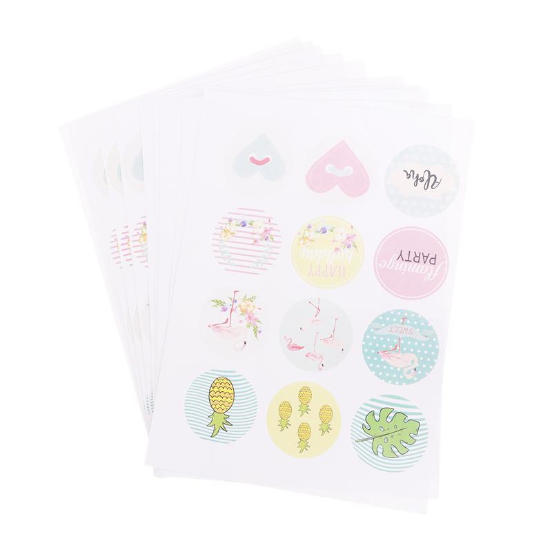 Vijf Vellen Sticker Schattige Flamingo Decals Decoratie Sticker Voor Envelop Art Craft Daily Planner Plakboek