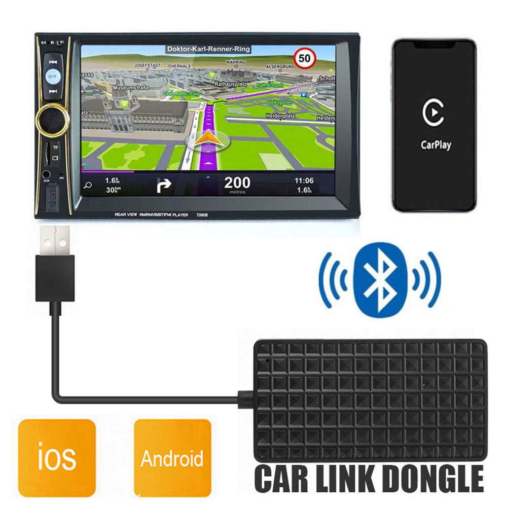 Carplay trådløst smart link apple carplay dongle til iphone mini usb kabel til android auto gps navigationsafspiller