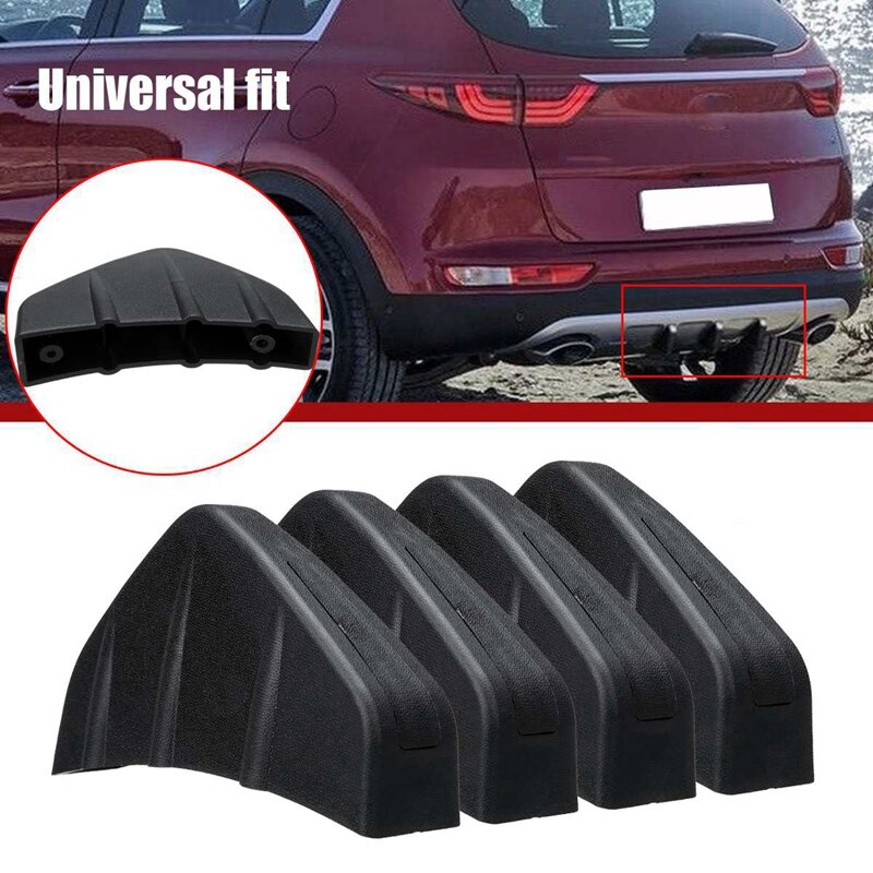 4 Uds Universal parachoques trasero del coche difusor de labios estilo aleta de tiburón parachoques trasero del coche Spoiler del alerón del labio del divisor del coche-estilismo accesorios para automóviles
