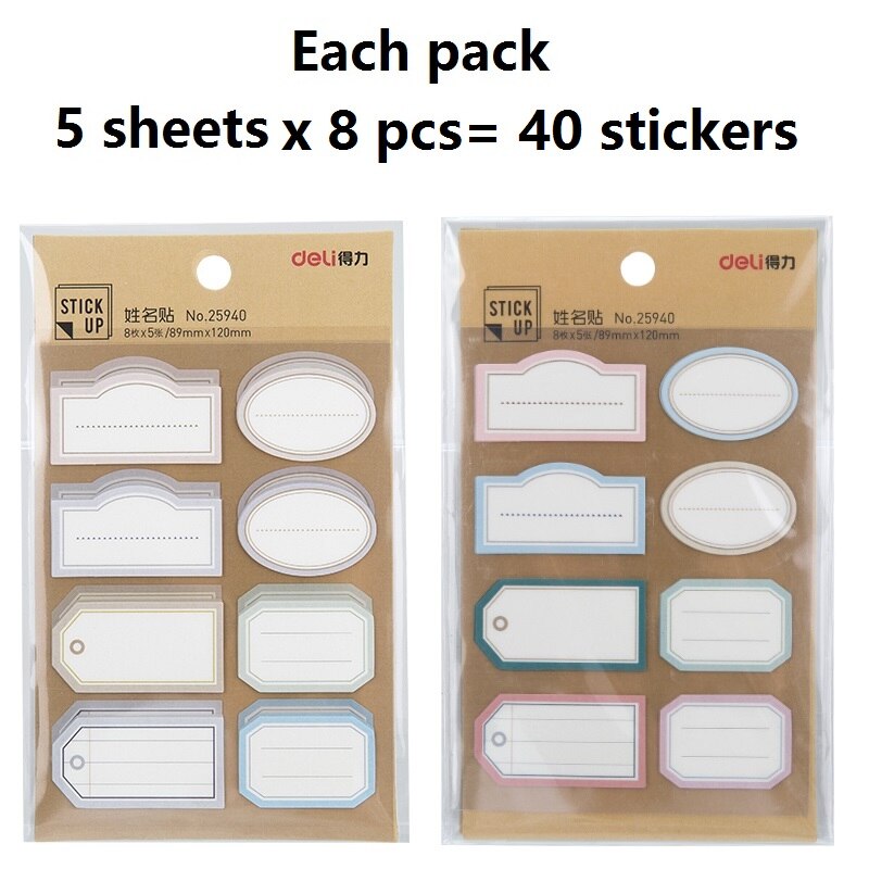 6Packs X 5 Vellen Student Naam Sticker Kleuterschool kinderen Cup Sticker Textbook Label Sticker Office Map Sticker 25940