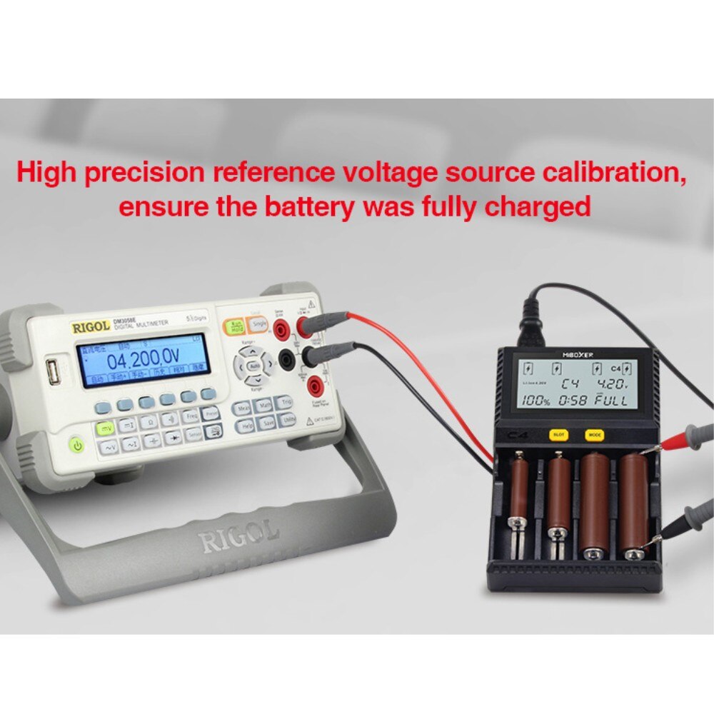 Original Miboxer C4 LCD Battery Charger for Li-ion/LiFePO4/Ni-MH/Ni-Cd 18650 14500 26650AAA4.2 3.7 1.2 1.5V discharging function