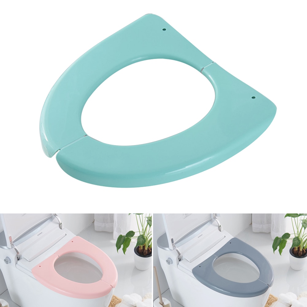 Foldable Plastic Toilet Seat Cover Mats Waterproof Portable Travel Toilet Case Home Bathroom Closestool Protector WC Cover
