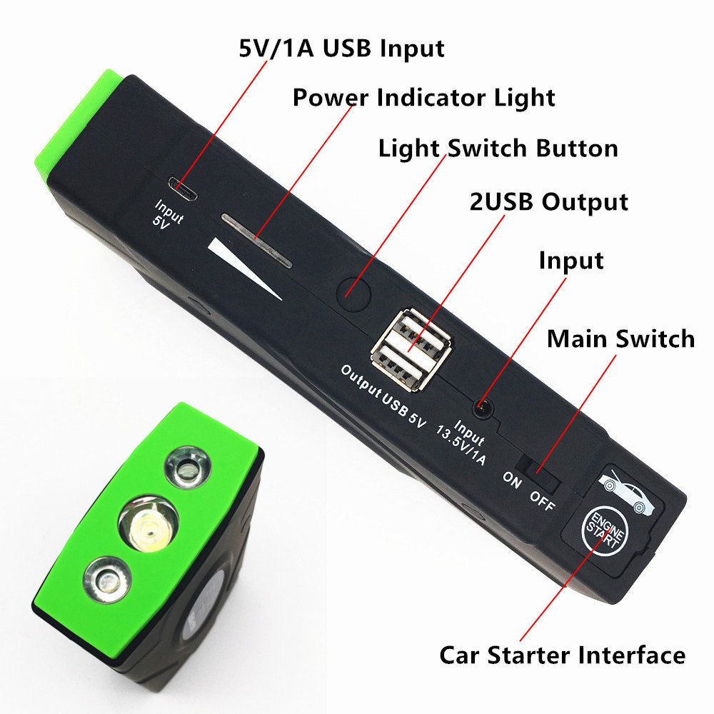 Car Jump Starter 1500A 12V Portable Starting Device Power Bank Car Battery Booster Charger For Petrol Diesel Buster Car Starter