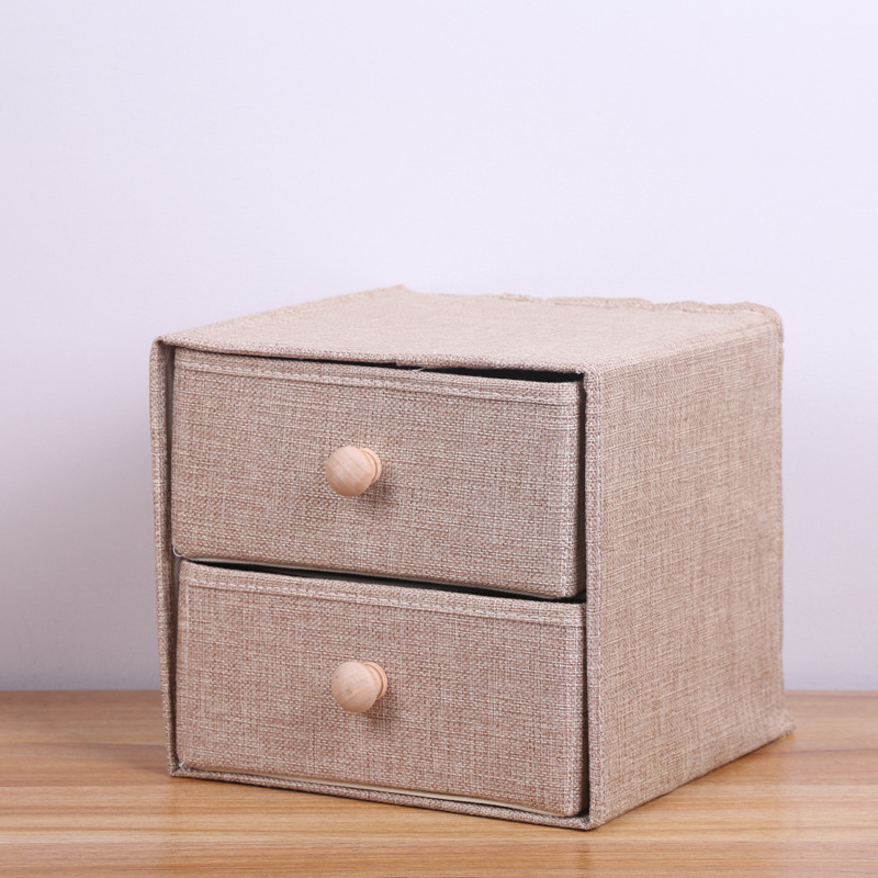 Storage Drawer Organizer 2 Layers Fabric Organizador Escritorio Home Supplies Rangement Cuisine Organisateur Placard Drawer Box: beige