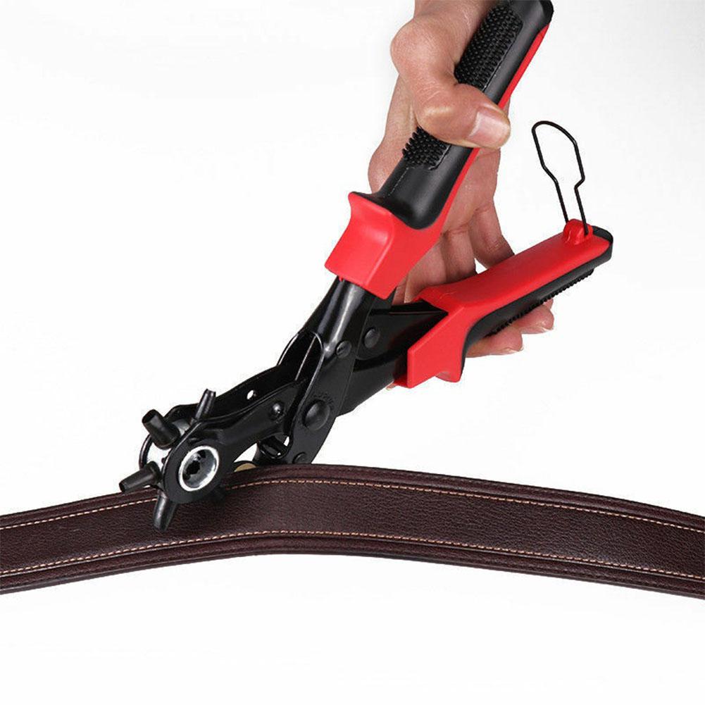 Leather Belt Eyelet Hole Punch Pliers Heavy Duty Band Revolving Puncher