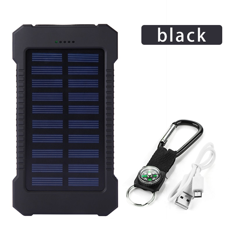 30000Mah Solar Power Bank Zonnepaneel Powerbank Waterdichte Usb Batterij Opladen Led Externe Lader Voor Iphone Samsung Telefoon