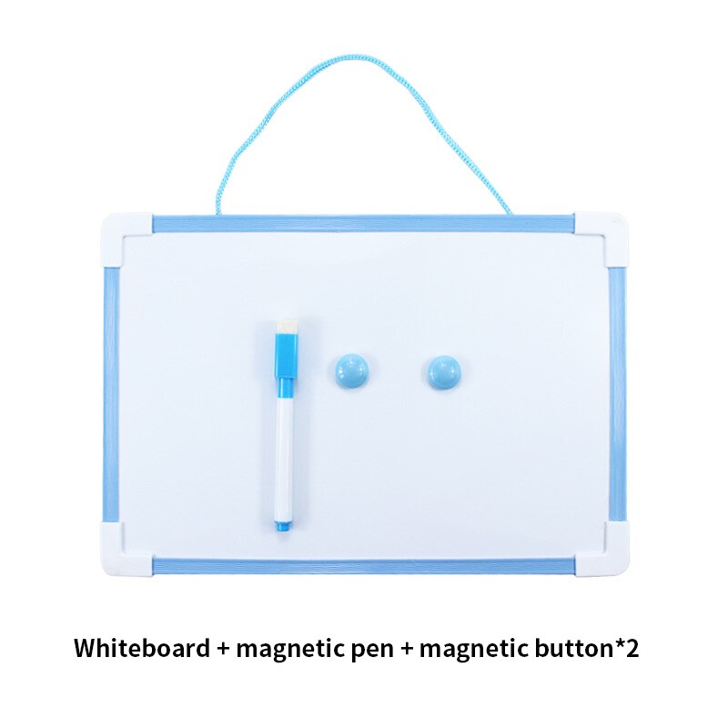 Erasable And Magnetic Kids Whiteboard Dry Wipe Board Double-Sided Message Board Mini Drawing Writing Whiteboard With Pen: blue
