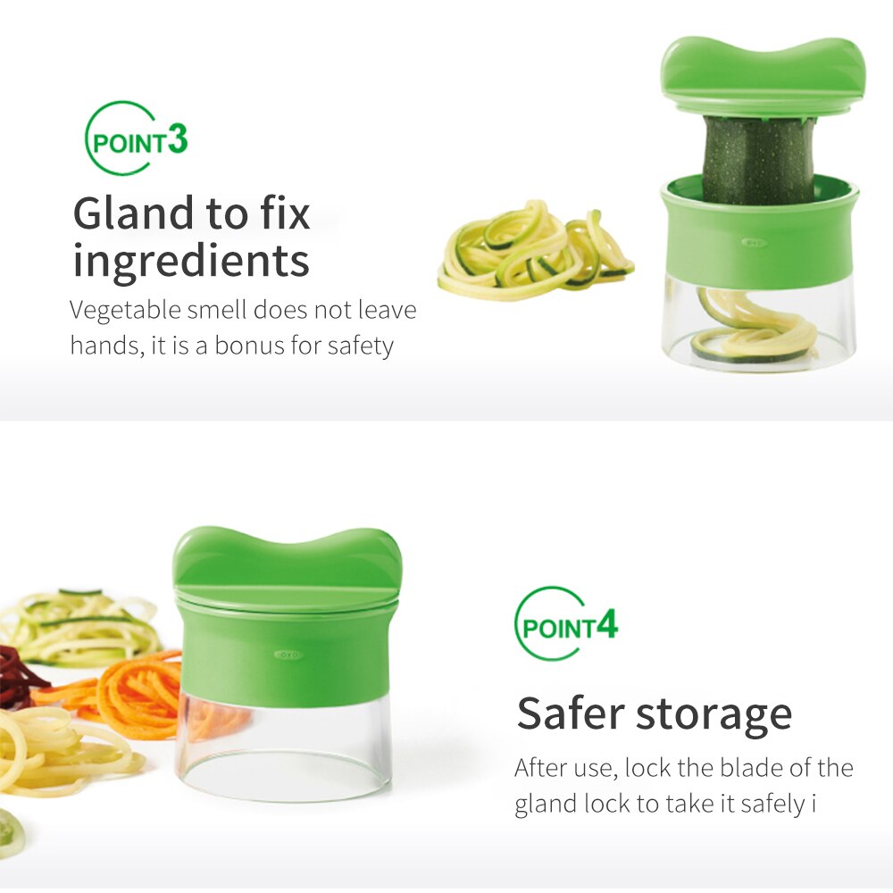 Vegetable Fruit Spiral Slicer Cutter Vegetable Spiralizer Grater Carrot Cucumber Courgette Zucchini Spaghetti Maker