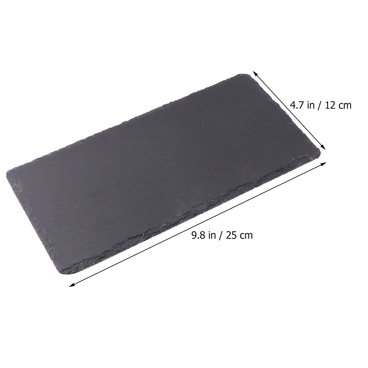 1Pc 25x12cm Natural Slate Plate Barbecue Tray Restaurant Steak Sushi Display Dish Black Slabstone Barbecue Pan (Rectangle)