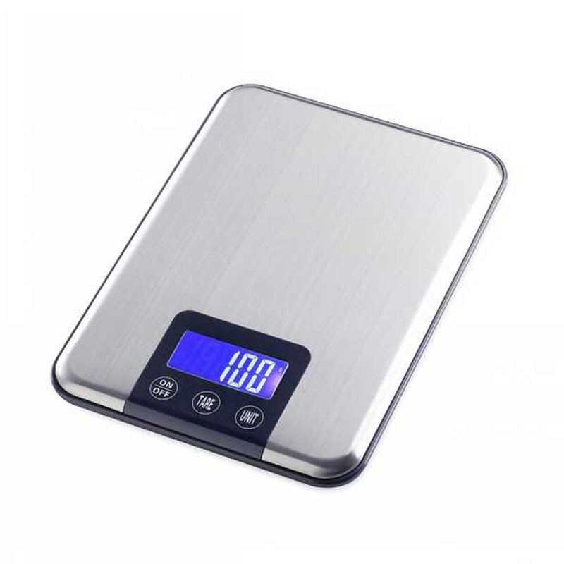 15kg 1g pekskärm digital elektronisk köksvåg vikt stor mat diet viktbalans smala rostfria stålvågar: Skala inget bricka