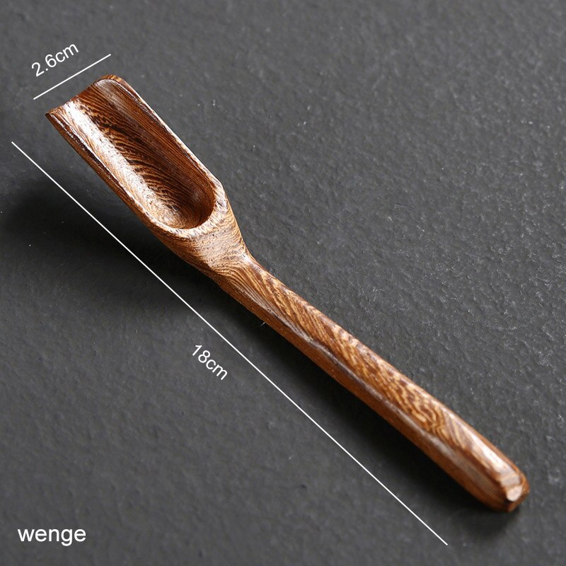 1 stk bærbar kinesisk retro stil delikat ske træ bambus naturlig te scoop te tilbehør: Wenge