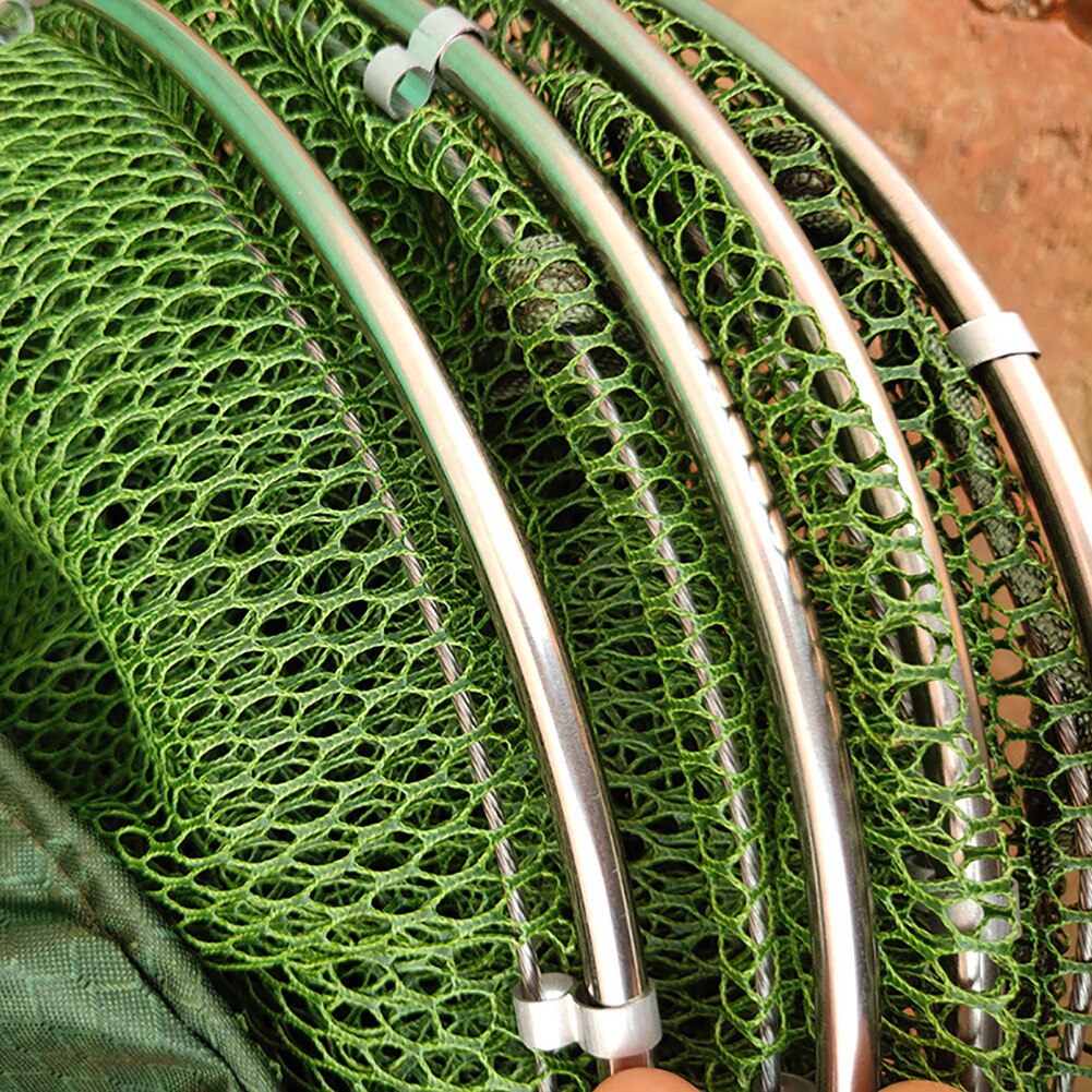 2m/2.5m Folding Telescoping Quick-drying Nylon Mesh Fishing Basket Dip Nets Fyke Net Shrimp Cage Outdoor Fishing Tackle Gear