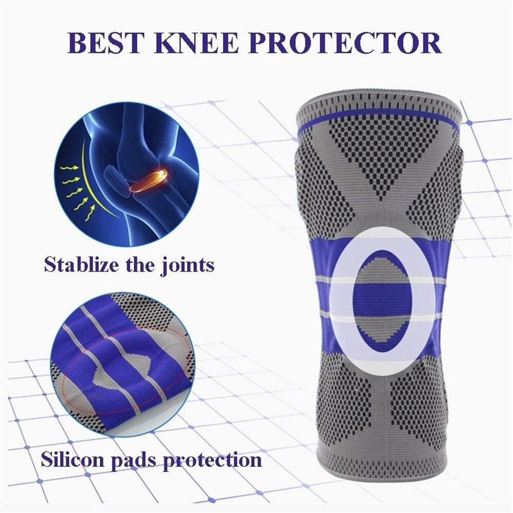 Pc højelastisk knæstøttebøjle knæpuder justerbar patella basketball volleyball sikkerhed beskyttelsesrembeskytter knæpuder