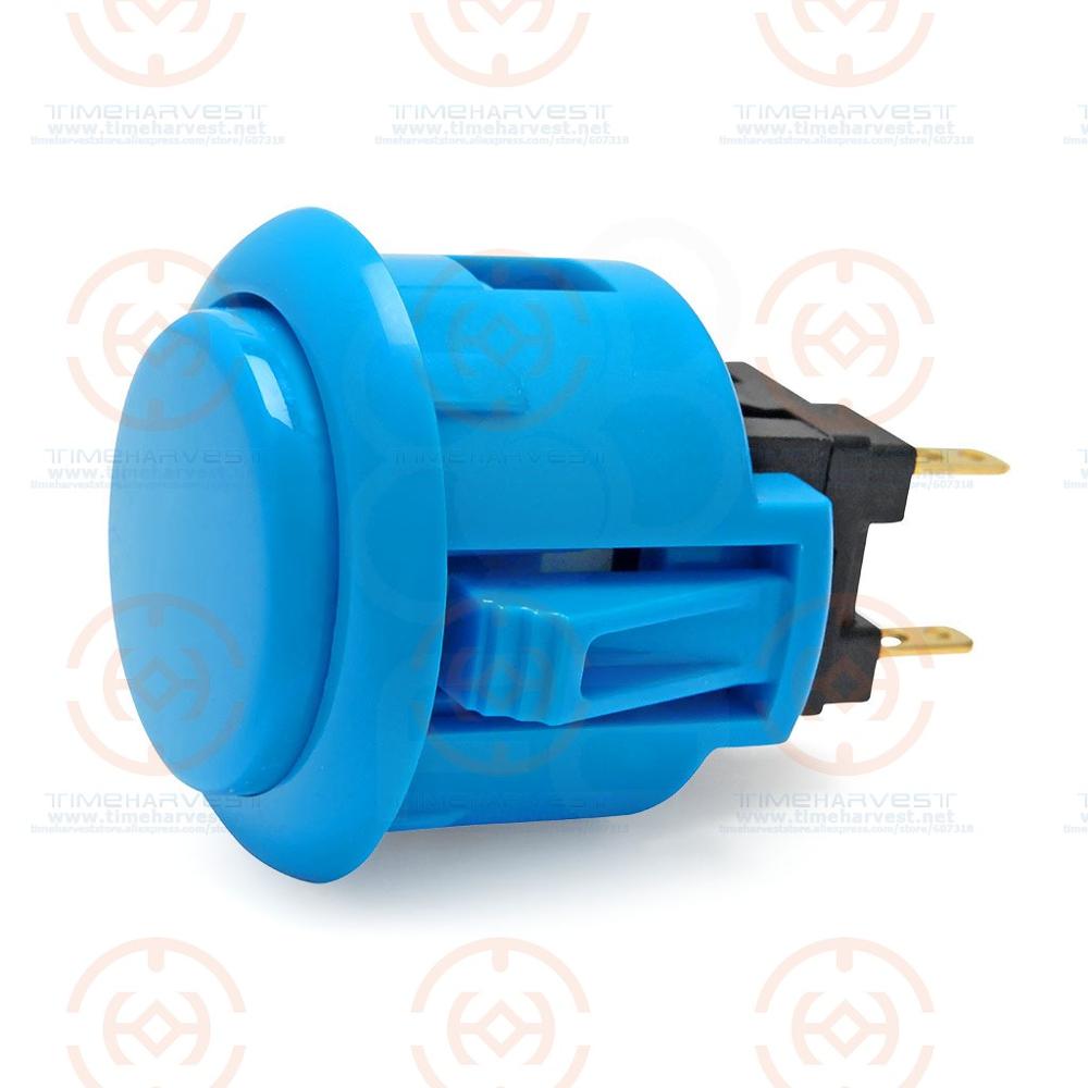 20 stks originele (OBSF-24) Sanwa Drukknop Drukknop voor Muntautomaat Arcade Game Machine game kast onderdelen accessoires: Sky Blue