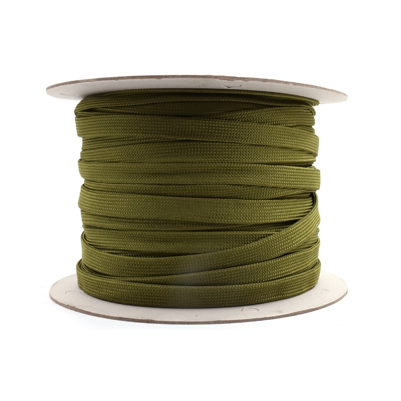 5M soft cotton Nylon Sleeve Wire Cable Braided Sleeving Protecting Expandable Cable Sleeve High Density Cable Sleeves army green