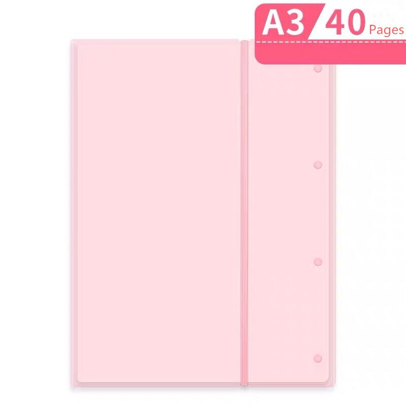 30 40 Page Waterproof A3 File Folder Document Organizer Storage Bag Desk Paper Clip Display Book Pamphlet Stationery: 40 pages4