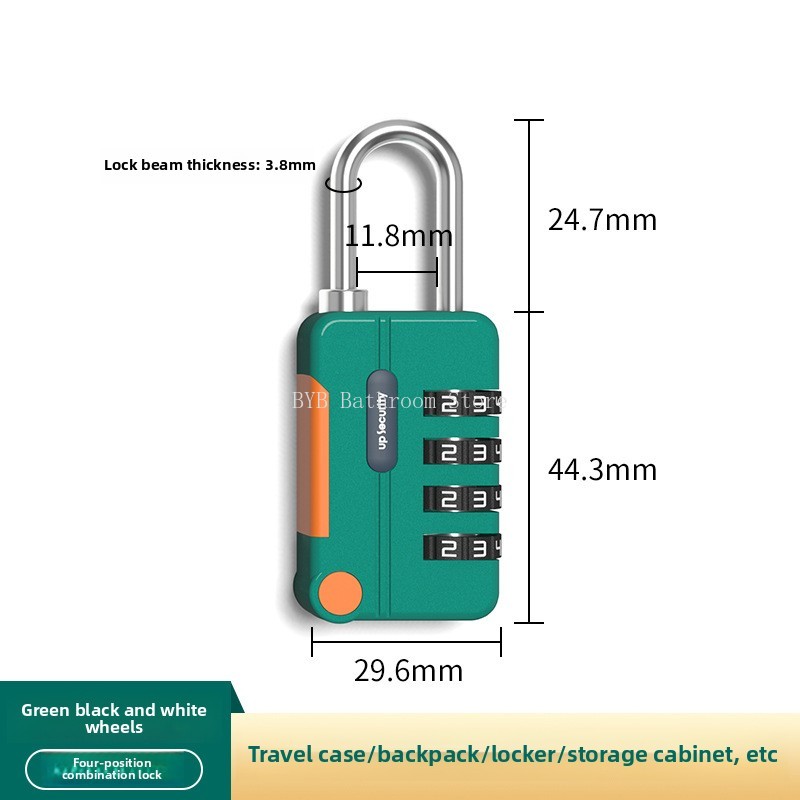 Concept Color 4 Digit Combination Lock Anti-theft Safely Code Lock Travel Luggage Suitcase Lockers Zinc Alloy Padlock: Yellow