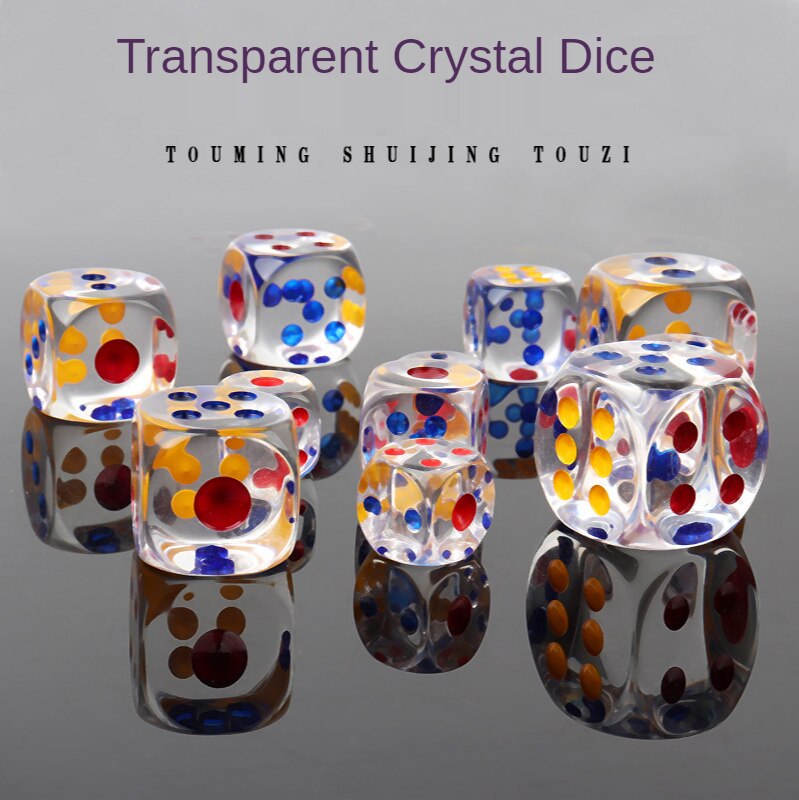 Acrylic Dice Transparent Round Corner Boutique Game Dice 10 suits