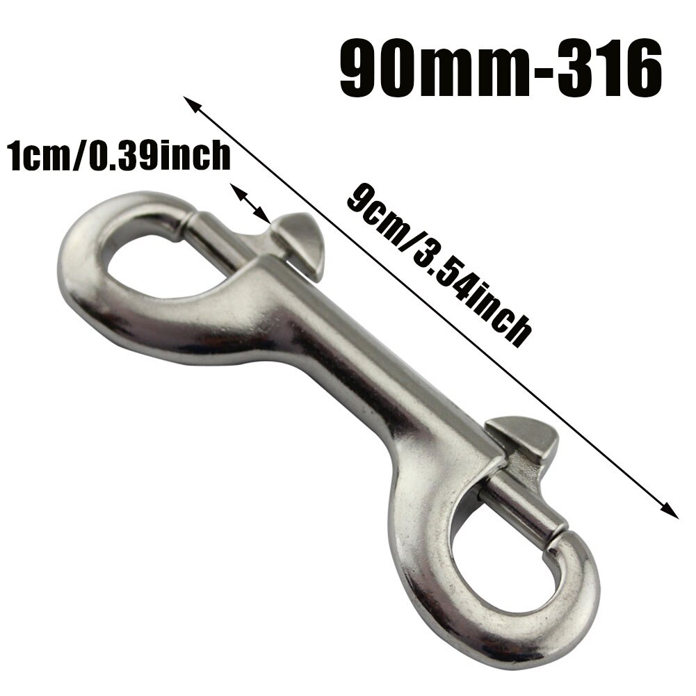 316 Stainless Steel Bolt Snap Hook Clip Diving Single Hook Dive Ended Swivel Eye Bolt Hook Buckle Dog Clip Gear Equipment