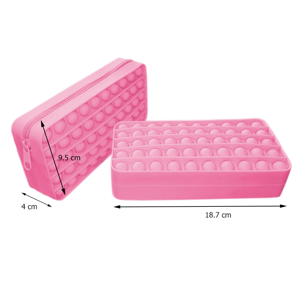 Funny Pencil Case Silicone Purse Push Bubbles Simple Stationary Bag Popper Sensory Pencil Case Fidget Toys: 8