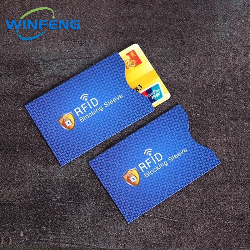 5Stck Aluminium Folie Anti RFID Karte Halfter NFC Blockierung Leser sperren Ich würde Bank Karte Halfter fallen Schutz Metall Kreditkarte fallen: hell Blau