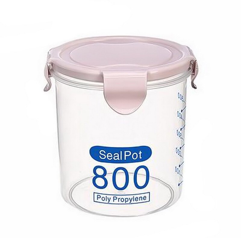 Hoomall 4L Cereal Dispenser Cereal Storage Containers Square Plastic Storage Tanks Kitchen Food Preservation Container: 800ml pink